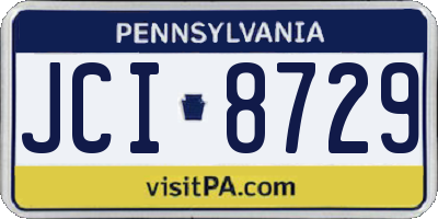 PA license plate JCI8729