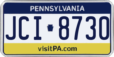 PA license plate JCI8730