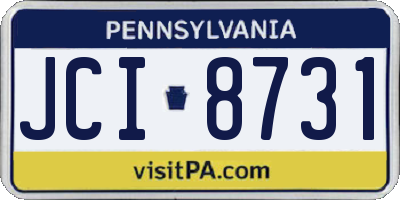 PA license plate JCI8731