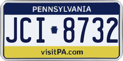 PA license plate JCI8732