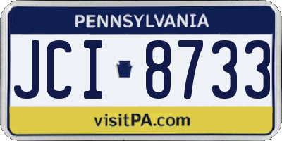 PA license plate JCI8733
