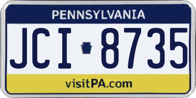 PA license plate JCI8735