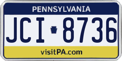 PA license plate JCI8736