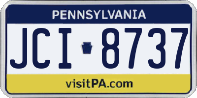 PA license plate JCI8737