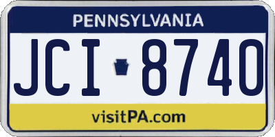 PA license plate JCI8740