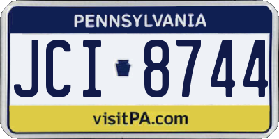 PA license plate JCI8744
