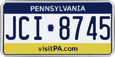 PA license plate JCI8745