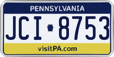 PA license plate JCI8753