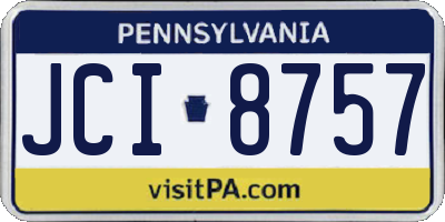 PA license plate JCI8757