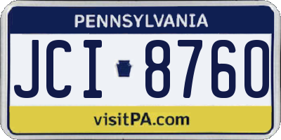 PA license plate JCI8760