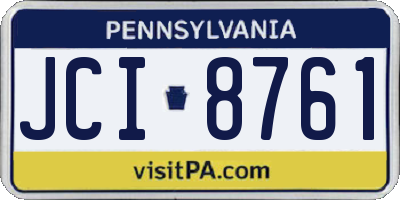 PA license plate JCI8761