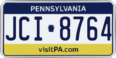 PA license plate JCI8764