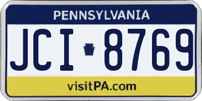PA license plate JCI8769