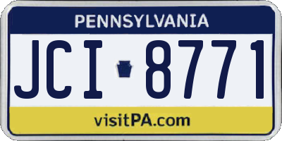 PA license plate JCI8771