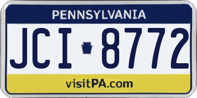 PA license plate JCI8772