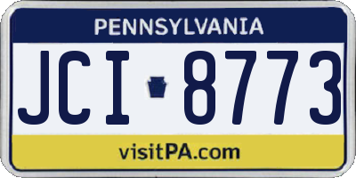 PA license plate JCI8773