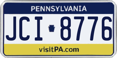 PA license plate JCI8776
