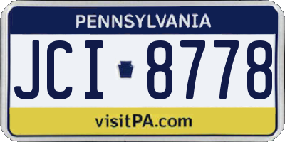 PA license plate JCI8778