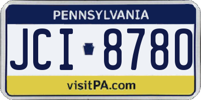 PA license plate JCI8780
