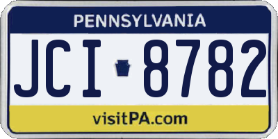 PA license plate JCI8782