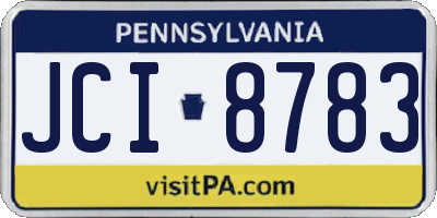 PA license plate JCI8783