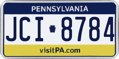 PA license plate JCI8784