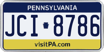 PA license plate JCI8786