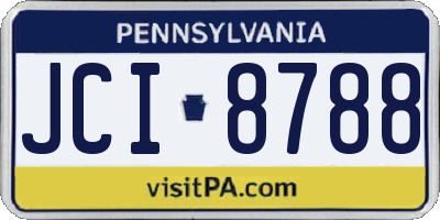 PA license plate JCI8788