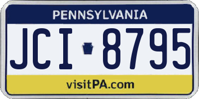 PA license plate JCI8795