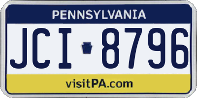 PA license plate JCI8796