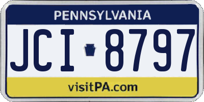 PA license plate JCI8797