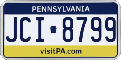 PA license plate JCI8799