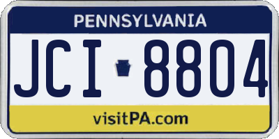 PA license plate JCI8804