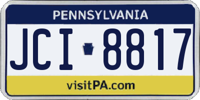 PA license plate JCI8817