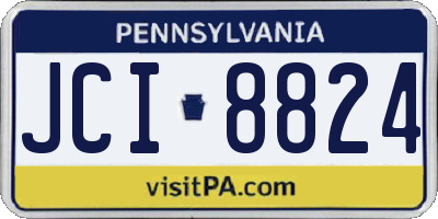 PA license plate JCI8824
