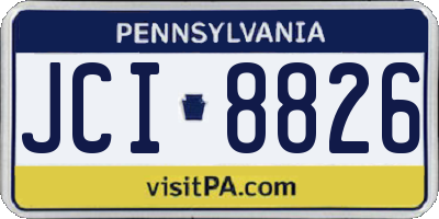 PA license plate JCI8826