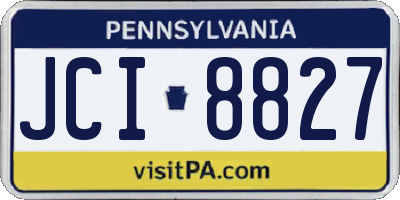 PA license plate JCI8827