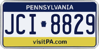 PA license plate JCI8829