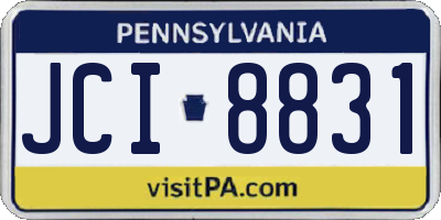 PA license plate JCI8831