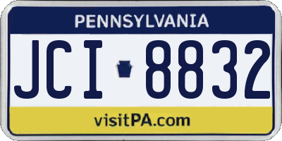 PA license plate JCI8832
