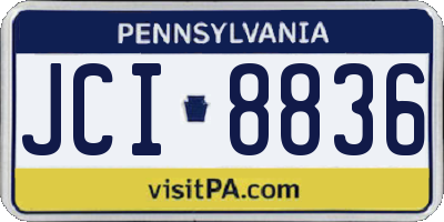 PA license plate JCI8836