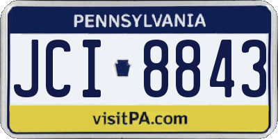 PA license plate JCI8843