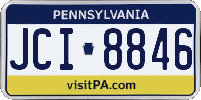 PA license plate JCI8846