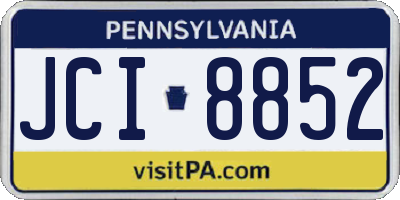 PA license plate JCI8852