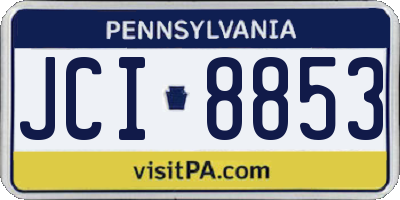 PA license plate JCI8853