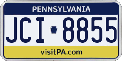 PA license plate JCI8855