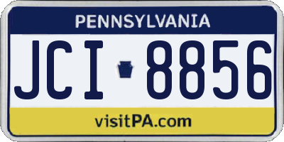 PA license plate JCI8856