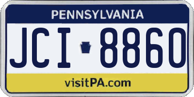 PA license plate JCI8860