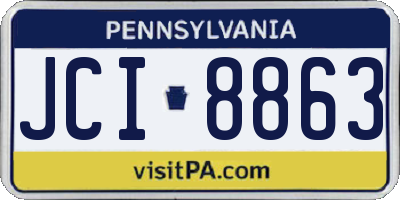 PA license plate JCI8863