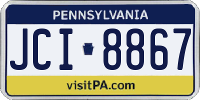 PA license plate JCI8867